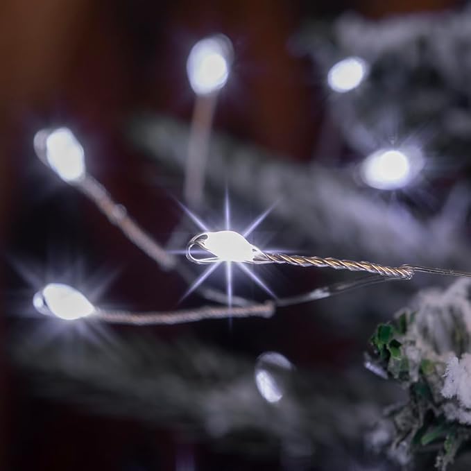 Fairy Lights Plug in, 100 Feet 1000LED Cool White Silver Wire Firecracker Firefly Lights with Remote, Waterproof Copper Wire Lights for Bedroom Wreath Window Wedding Christmas Tree Decoration