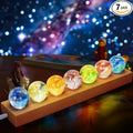 7 Chakra Natural Healing Spheres with LED Wooden Stand 40mm Crystal Quartz Stones for Meditation Attracts Lucky Night Light Decoration Balls Set for Home Office