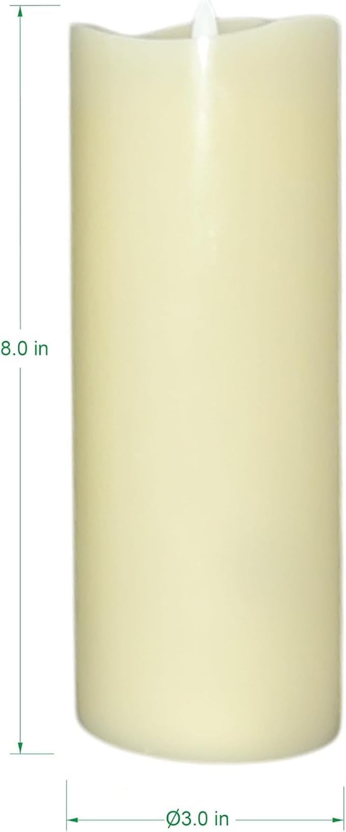 Stonebriar 3 Count Ivory Real Wax 3x8 Flameless LED Pillar Candles with Remote and Timer