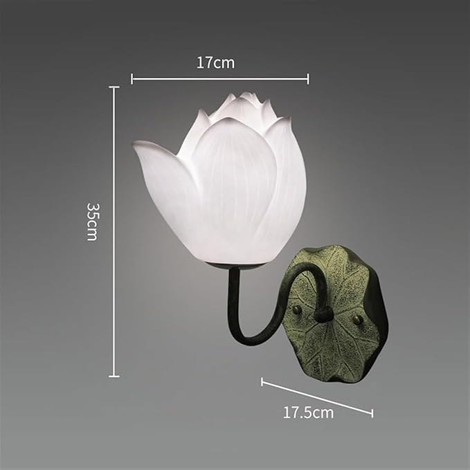 Retro Zen Lotus Wall Lamp for Bedroom and Study - Decorative Bedside Lighting