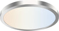 hykolity 12 Inch Selectable CCT LED Round Flat Panel Light, 24W 3000K/4000K/5000K, Edge-Lit Flush Mount Ceiling Light Fixture for Kitchen, Bedroom, Laundry and Closet Room,Brush Nickel