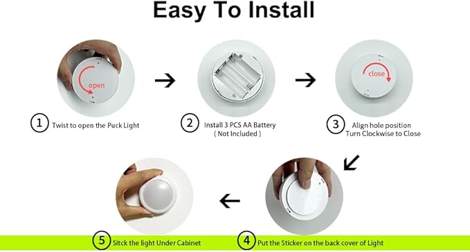 LED Puck Lights with Remote Control,Wireless Under Cabinet Lighting Battery Operated, Dimmable Timing Function Push Lights for Kitchen Cabinets, Christmas, Bedrooms (6 Packs)