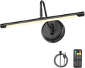 JOOSENLUX Modern Wall Lights Battery Operated Black Wireless Picture Lights for Wall 16.5" Inch Dimmable Under Counter Lights for Kitchen with Swing Arm as Canvas Wall Sconce Light 3000K CRI95+