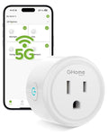 GHome Smart 5G 15A WiFi Smart Plug Compatible with Alexa and Google Home, Outlet Timer Smart Home WiFi Outlet Timer with Remote Control, 5GHz and 2.4GHz Wi-Fi Sockets, ETL FCC Listed, White, 1 Pack