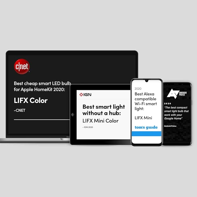 LIFX Color BR30 Smart LED Flood Light Bulb, 1100 Lumens, Dimmable, 2.4GHz Wi-Fi, Billions of Colors and Whites, Compatible with Alexa, Hey Google, HomeKit and Siri, HB2LHB30E26US, 2-Pack