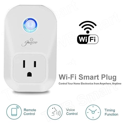 Jinvoo Smart Plug,WiFi Smart Plug,WiFi Outlet Socket Remote Control with Timer Function,Compatible with Alexa and Google Home,ETL FCC Listed,No Hub Required (2 Pack)