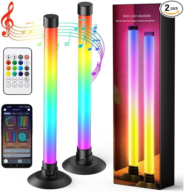Led Light Bar with Music Sync, Color Changing TV Backlight App & Remote Control, IC+RGB & W Smart RGB Light Bar, USB Powered Led Lights for TV, PC Room Monitor Backlight Gaming Accessories