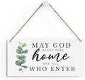 SENJIAN Christian Home Decor, Bless This Home Wall Decor, Modern Farmhouse Sign Scripture Printed Wood Sign Wall Art Religious Decoration for Office Bathroom Bedroom
