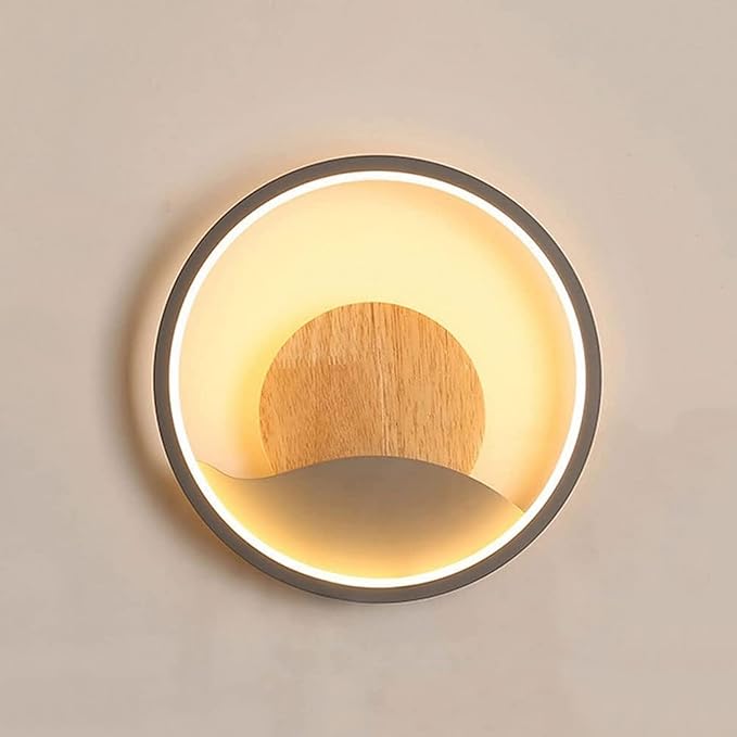 Nordic Modern Minimalist LED Bedroom Wall Decoration Creative Background Living Room Corridor lamp(Gray)