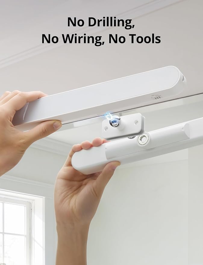 Combuh Rechargeable Makeup Light Bar LED Stick on Vanity Lighting for Mirror, 11Inch Super Bright 14 Days Long Last Battery Operated Wireless Attachable Wall Lamp for Bathroom Dresser Counter