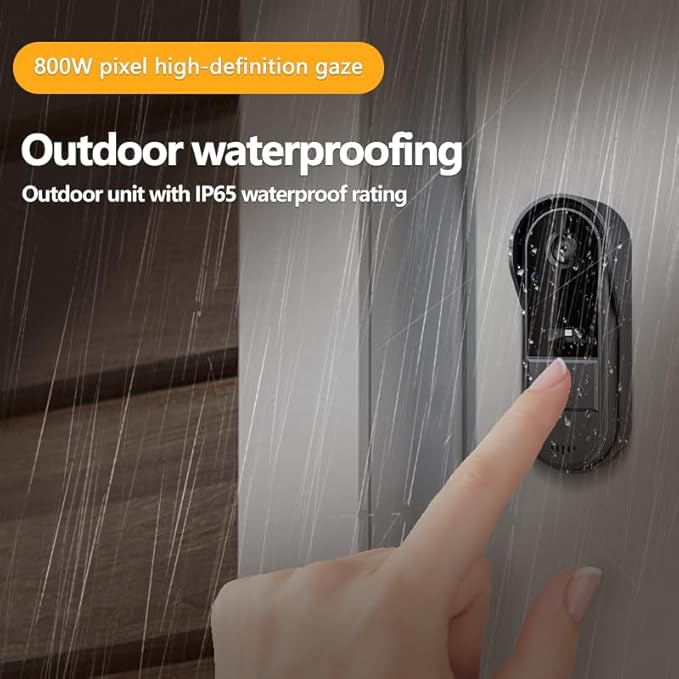Wireless Doorbell Camera No Subscription with 4.3" Monitor,Waterproof 1080P Video Intercom No WiFi/App Needed, 170° Wide Angle Door Bell with Night Vision, Local Recording for Home/Apartment/Seniors