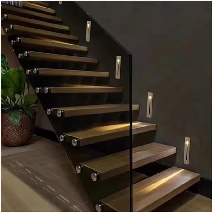 5Pcs Motion Sensor Stair Lights Embedded LED Step Lights, 3W AC85-265V Waterproof Recessed Light Fixtures for House/Wall Cavity/Hallway/Stair/Corner/Decks 3000K Sand Gray