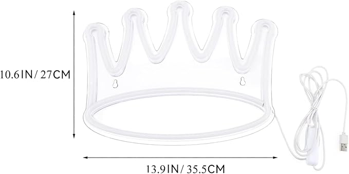Crown Neon Sign Yellow LED Crown-Shaped Neon Sign for Room Decor, Dimmable Light Birthday Party Wedding Gifts for Girls Accessories Decorations Aesthetic, Birthday Wall Decor Gift
