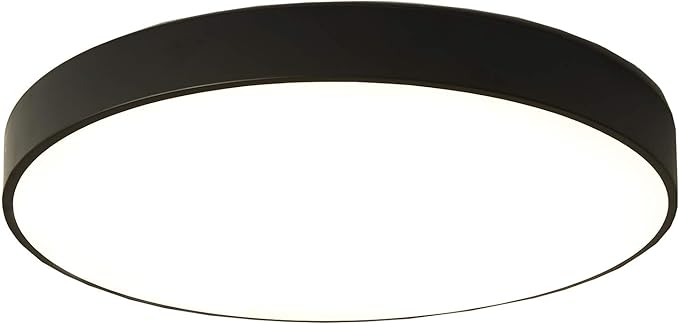 Ganeed LED Flush Mount Ceiling Light, 19.6Inch 39W Modern Ceiling Light Fixture, Black Ceiling Lamp for Dining Room Hallway Living Room Bedroom Office