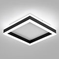 Square LED Hallway Ceiling Light, 6000K Cold White Black Modern Led Ceiling Light Fixture,Minimalist Flush Mount Ceiling Lamp for Hallway Entryway Bedroom Kitchen Laundry Room(9.5 in)