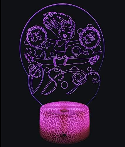 Optical Illusion 3D Cheerleader Night Light 16 Colors Changing USB Power Remote Control Touch Switch Decor Lamp LED Table Desk Lamp
