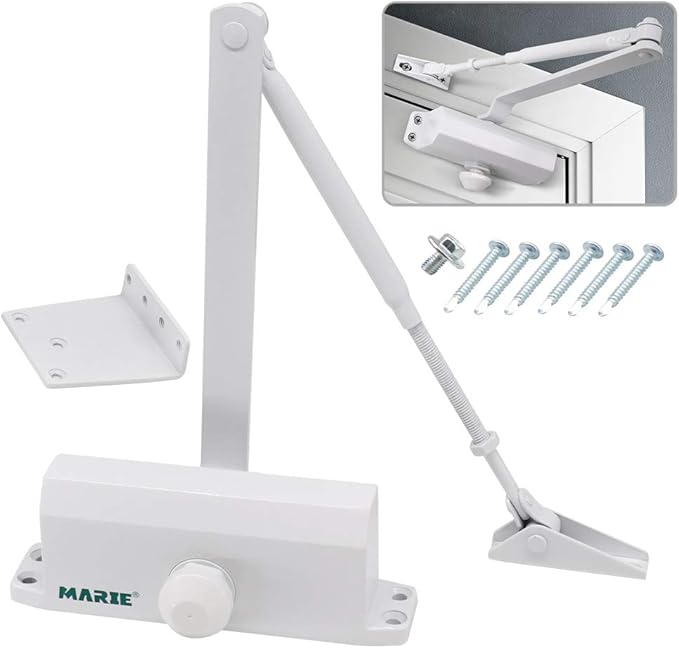 Marie Automatic Door Closer,Size 2 Adjustable Closing Speed Door Closer for 55-99lbs Residential and Commercial Light Doors