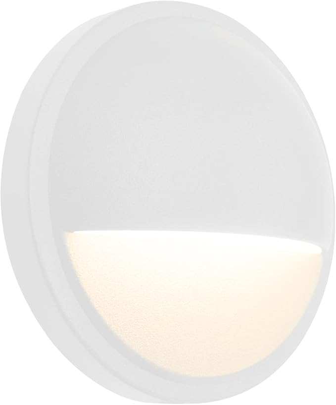 GKOLED Low Voltage LED Deck Light, Landscape Step Stair Railing Lights with 2W Integrated LED Chips, Die-cast Aluminum 12V AC/DC Accent Lighting Fixtures with White Powder Coated Finish, Pack of 4