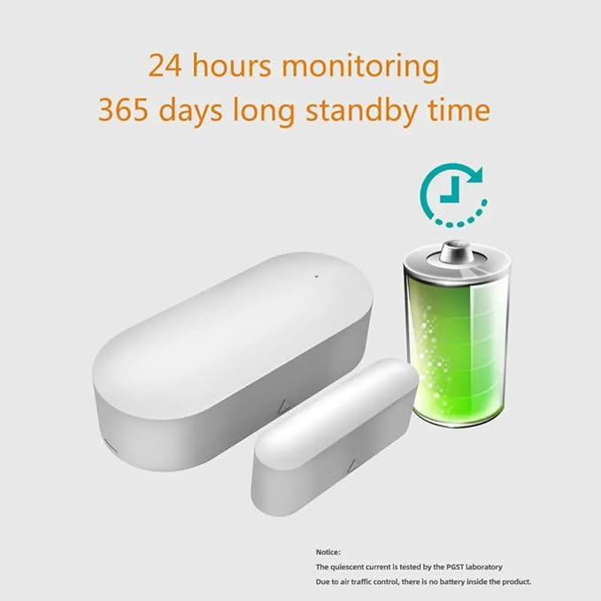 PGST Wireless Door Window Sensor for Home Security,WiFi Door Open Detector for Kid Safety,Door Alarm with Tuya App Real-time Alerts,Easy Installation