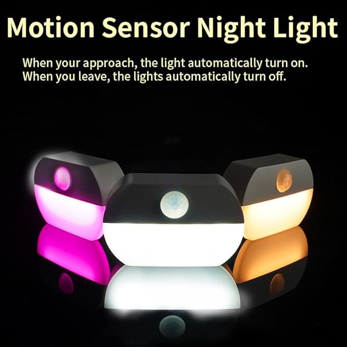 8 Pack Motion Sensor Light Indoor, Closet Light Without Wiring, Cordless Battery-Powered LED Night Light, Stick-Anywhere Wall Lights for Stairs, Hallway, Bathroom, Bedroom, Wardrobe