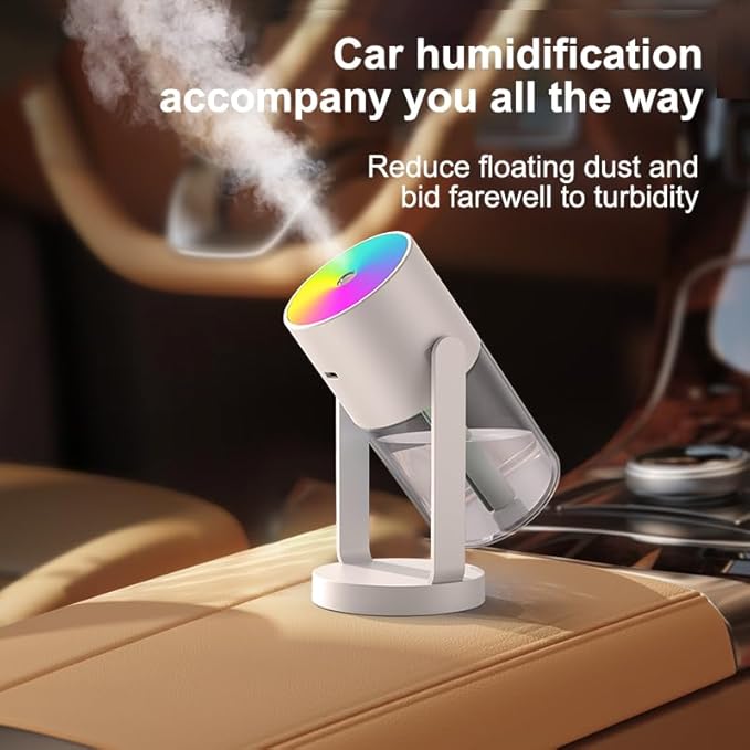280ml Portable Shake Head Humidifier with Color LED Night Light, USB Personal Desktop Humidifier for Car, Home, Office, Travel, Auto Shutoff, Ultra-Quiet