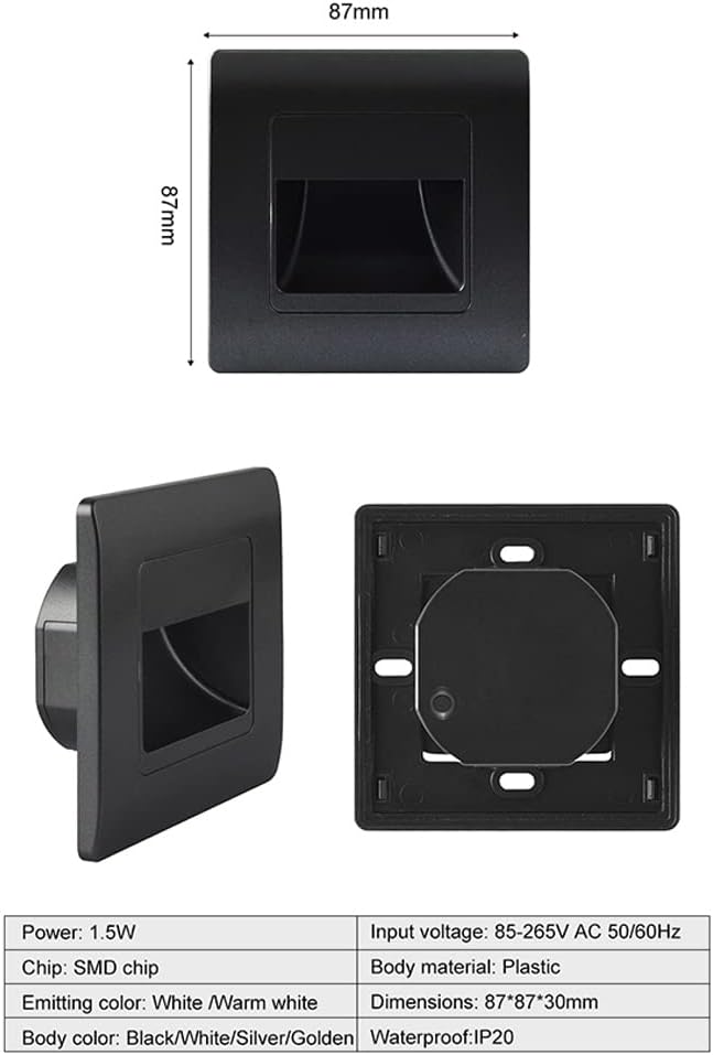 LED Wall Lamp PIR Motion Sensor Stair Case Light AC85-265V Recessed Step Lamp Corridor Lighting Indoor Wall Lighting Gold