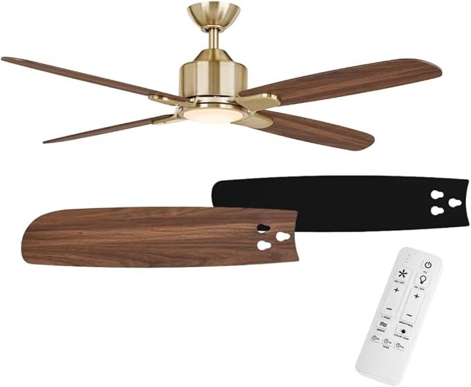 LYTIO Chelia 56 in. Indoor Gold LED Ceiling Fan with Reversible Blades and Color Changing Technology, Integrated LED
