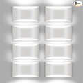 8 Pack White Modern LED Wall Sconce Hardwired Indoor Wall Lights Up and Down Wall Mount Light for Living Room Bedroom Corridor Hallway Conservatory Cool White 6000K(with G9 Bulbs)