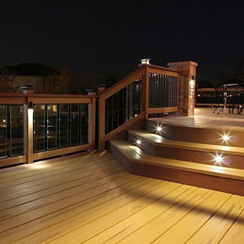 DEKOR LED Recessed Stair Lights Step Lighting for Indoor Outdoor Use (Hammered White, Outdoor Light Kit)