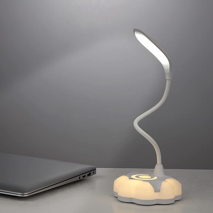 LED Desk Lamp for Bedroom, Eye Protection Table Light with Adjustable Brightness and Flexible Goose Neck Tube, Touch Control Table Lamps for Home Office Study Room (2)