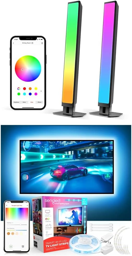 Sengled Smart LED Light Bars, Compatible with Alexa, Google Home, Wi-Fi LED Bar Lights That Sync with Music Bundle with Sengled Smart TV LED Backlights for 45-75 inch TVs