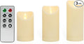 CANDLE CHOICE Outdoor Battery Operated Flameless Candles with Remote Timer Waterproof Flickering Plastic Electric LED Pillar Lights for Lantern Patio Garden Wedding Party Decoration 3”x5”,6”,7” 3 Pack
