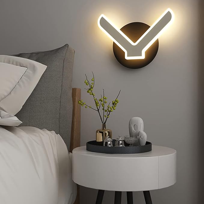 Modern Minimalist Atmosphere Lamp Wall Lights, 12W Three-Color Dimming LED Bedroom Bedside Lamp Night Light Living Room Decoration Lighting Fixture,Wall lamp
