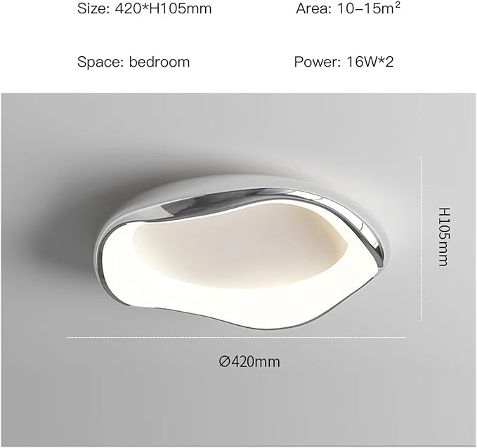 Modern Bedroom Ceiling Light Minimalist Interior Intelligent Lamp Living Room Bar Counter Home Decoration Lighting Fixture Contemporary(Silver-42cm)