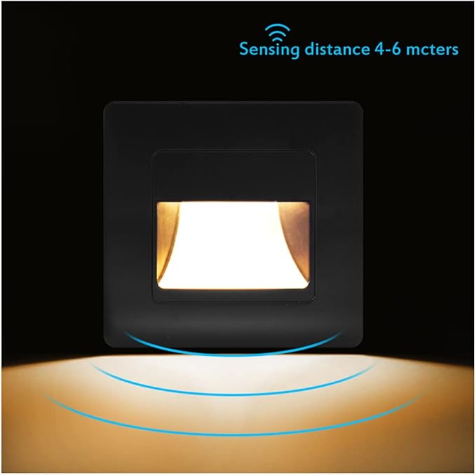 LED Wall Lamp PIR Motion Sensor Stair Case Light AC85-265V Recessed Step Lamp Corridor Lighting Indoor Wall Lighting White