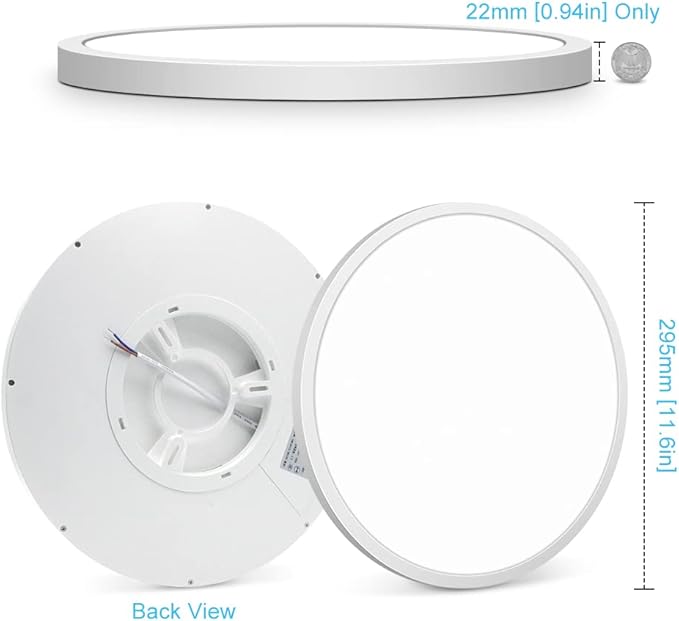 2 Pack 12 Inch LED Flush Mount Ceiling Light Fixture, 5000K Daylight White, 24W 3200LM, Round Flat Ceiling Lights, Bright Slim Low Profile Lighting Fixtures for Bedroom Kitchen Hallway Stairwells