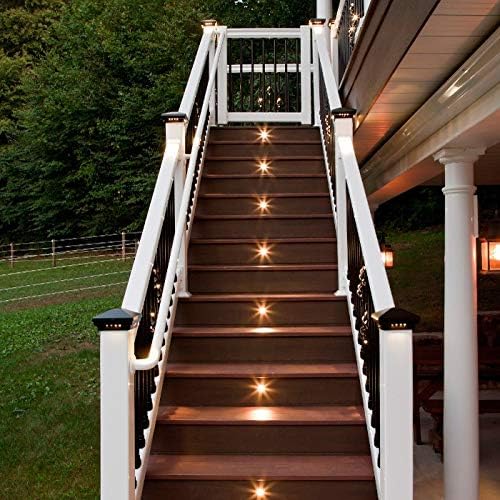 DEKOR LED Recessed Stair Lights Step Lighting for Indoor Outdoor Use (Antique Metal Black, Outdoor Light Kit)