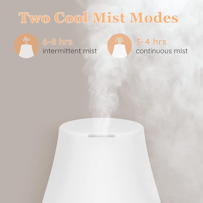 Aromatherapy Essential Oil Diffuser for Room: Air Humidifier Aroma Scent Cool Mist Diffusers Colorful Light Cute Mini Small Waterless Auto Off Ultrasonic for Home Bedroom