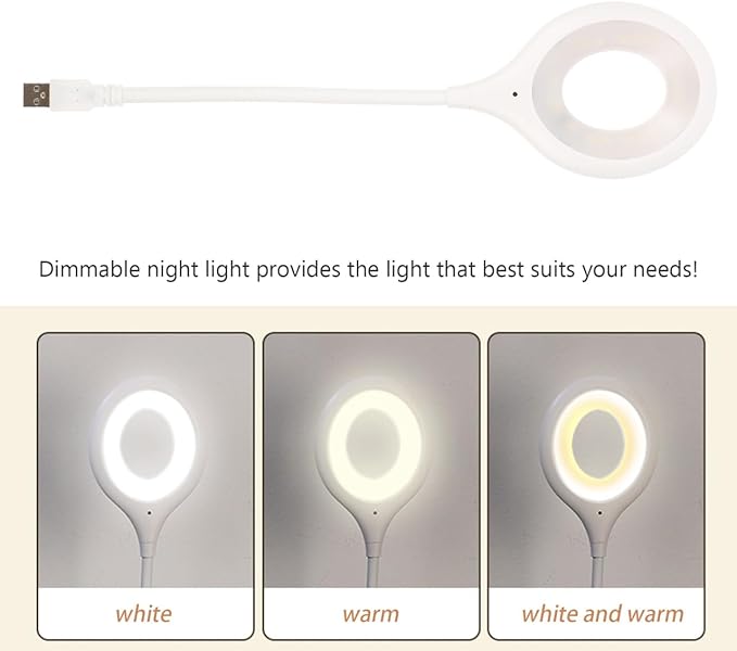 Gadpiparty 2pcs Voice Control USB Reading Flexible Gooseneck Led Light for Bedside Reading Soft Night Light Smart Voice Activation for Bedroom Office and Study Use