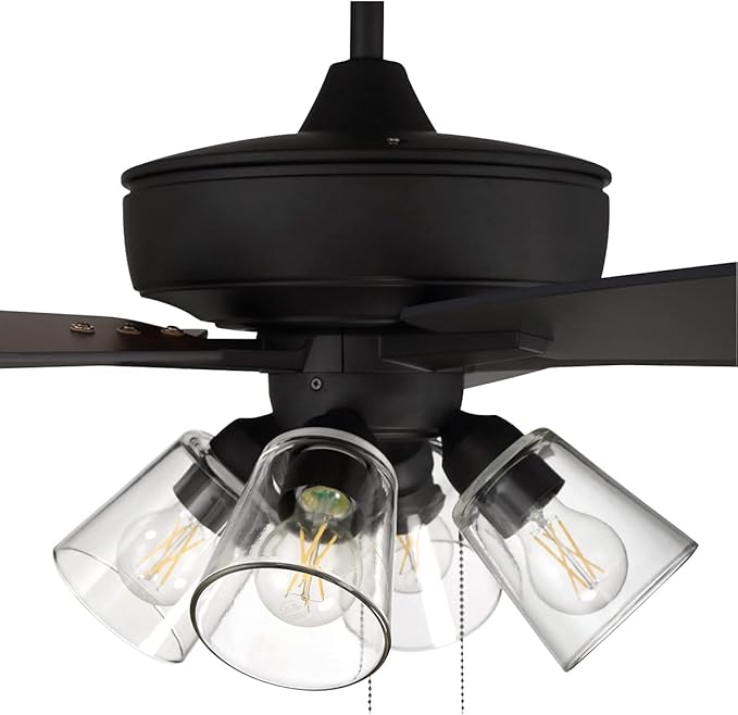 Craftmade S104ESP5-60ESPWLN Super Pro 60" Ceiling Fan with LED Lights & Pull Chain, 5 Reversible Espresso/Walnut MDF Blades, Espresso
