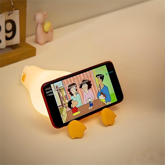 Lying Flat Duck Night Light for Kids,Touch Dimmable,Rechargeable Portable Squishy Silicone Led Nightlight,Kawaii Gift,Nursery,Toddler,Breastfeeding,Bedroom Decor,Timing Bedside Lamp,Birthday