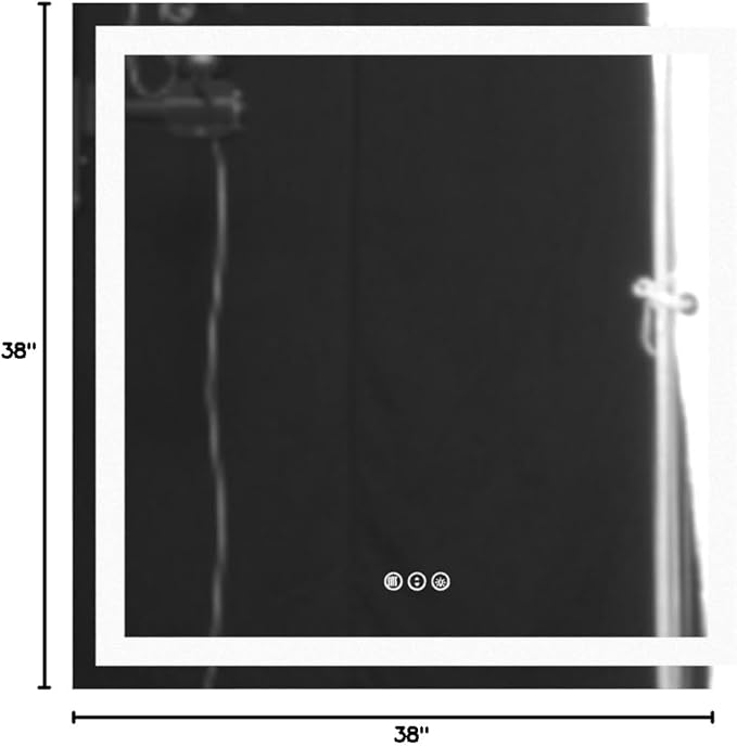 Amorho LED Bathroom Mirror, 38'' X38'' Mirror with Front and Backlit, Stepless Dimmable Wall Mirrors with Anti-Fog, Shatter-Proof, Memory, 3 Colors, Double LED Vanity Mirror