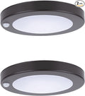 YoonLIT Flush Mount PIR Motion Sensor LED Ceiling Light, 6.2 Inch 10.5W 700 Lumen, Motion Activated Ceiling Fixture for Closet, Garage, Doorway, Stairway, Hallway, Bronze Finish 5000K 2-Pack