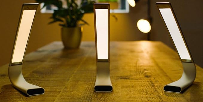 Ocushield Oculamp Eye Safe Anti Blue Light Desk Lamp, Portable with Touchpad, Dimmable with 3X Color Settings, USB Charging with 20 Hours of Light (Gold)