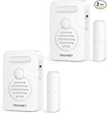 TECKNET Door Alarms for Kids Safety, Door Alarms When Opened, Window Alarm with Smart Voice Alert, 4-Level Adjustable Volume, Refrigerator Sensor Pool Alarm for Home Security、Fridge and Window, 2Pcs