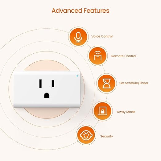 TENDA SP9 (2 Pack) Smart Plug WiFi Outlet Switch with Energy Monitoring, Works with Alexa & Google Assistant for Voice & Remote Control, Timer & Schedule Function, 13A Safe Design, No Hub Required