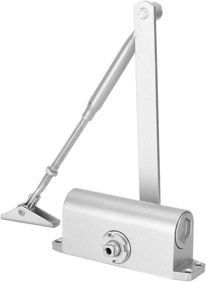 Home Adjustable Automatic Door Closer, Hydraulic Door Closer with 90 Degree Positioning, Heavy Duty Cast Aluminum and Steel Construction, Double Speed Adjustment for Closing