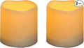 Battery Operated Plastic Flameless LED Pillar Candle with Cycling Timer, Flickering Realistic Electric Light for Indoor Outdoor Bookshelf Wedding Dinner Party Centerpiece Fireplace Easter Decor 2 Pack