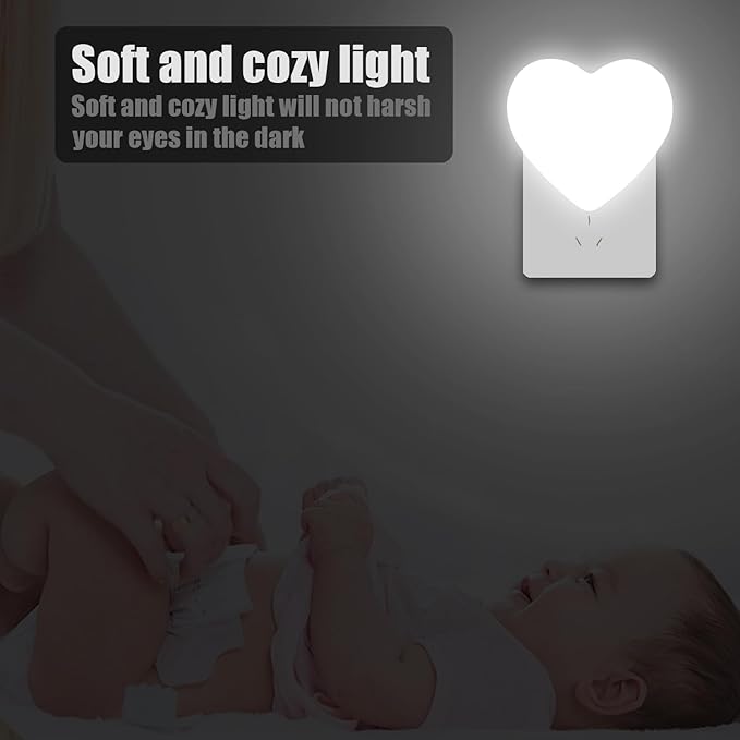 INZU Night Lights Plug into Wall, LED Night Light for Kids, Cute Nightlight with Auto Dusk to Dawn Sensor, LED Nightlight with Soft Warm Light for Bedroom, Nursery, Bathroom, Hallway (White)