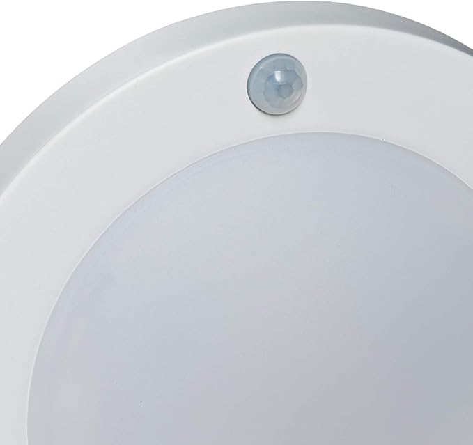 LIT-PaTH LED Flush Mount Ceiling Light, Closet Lighting Fixture with Motion Sensor, 10.5W, 700 Lumen, 6.2 Inch, Anti-Rust Galvanized Housing, White Finish 3000K 1-Pack